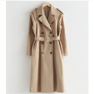 & Other Stories double breasted trench coat size 4
